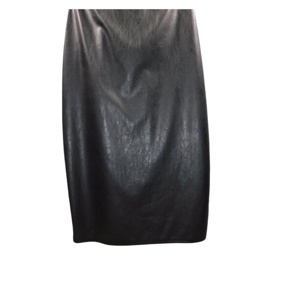 Wild Fable Faux Leather Black Midi Dress – Size M – Adjustable Straps, Side Zip - Picture 4 of 11